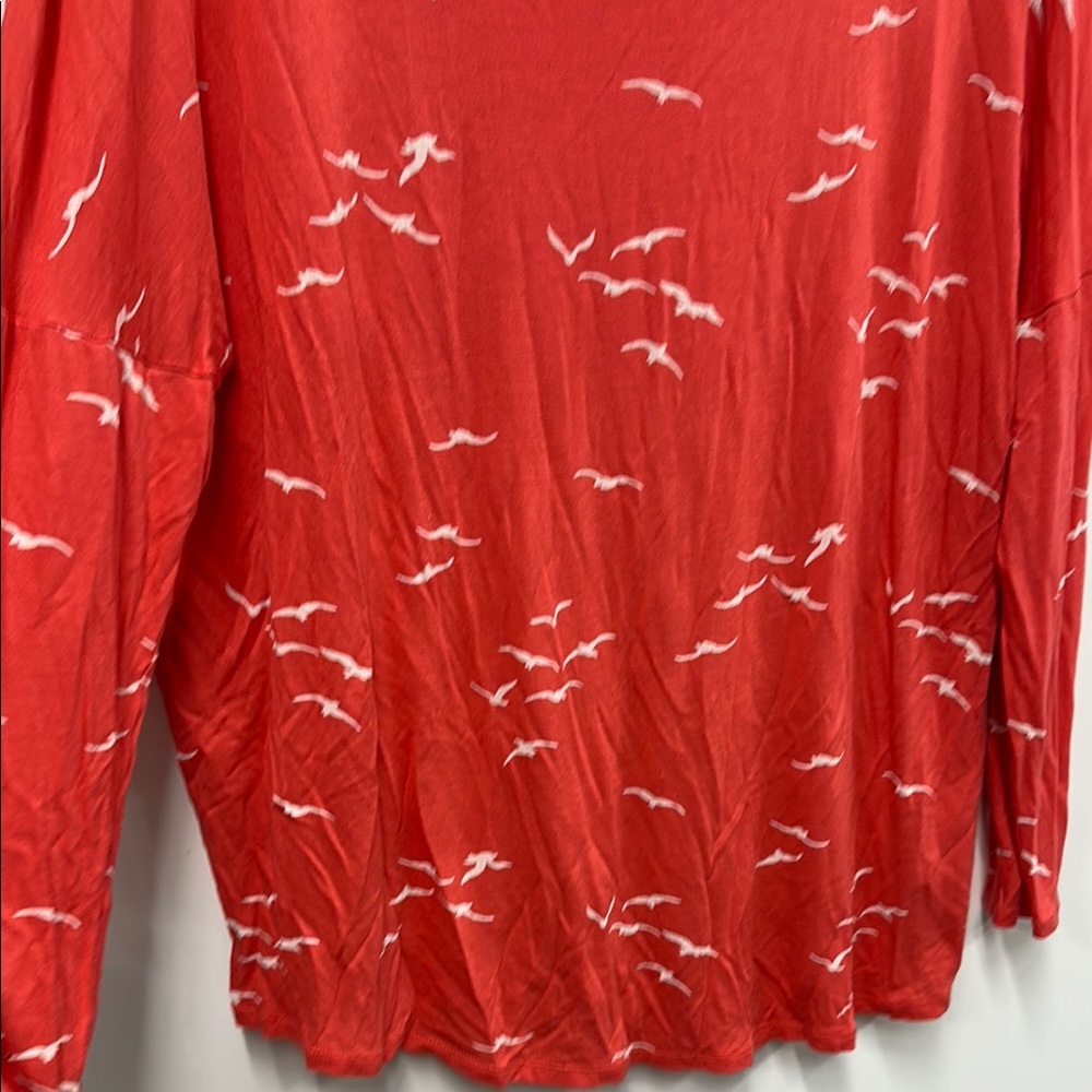 Boden Long Sleeve Tee in Vibrant coral with Soft Cotton Comfort 14 - Picture 5 of 7